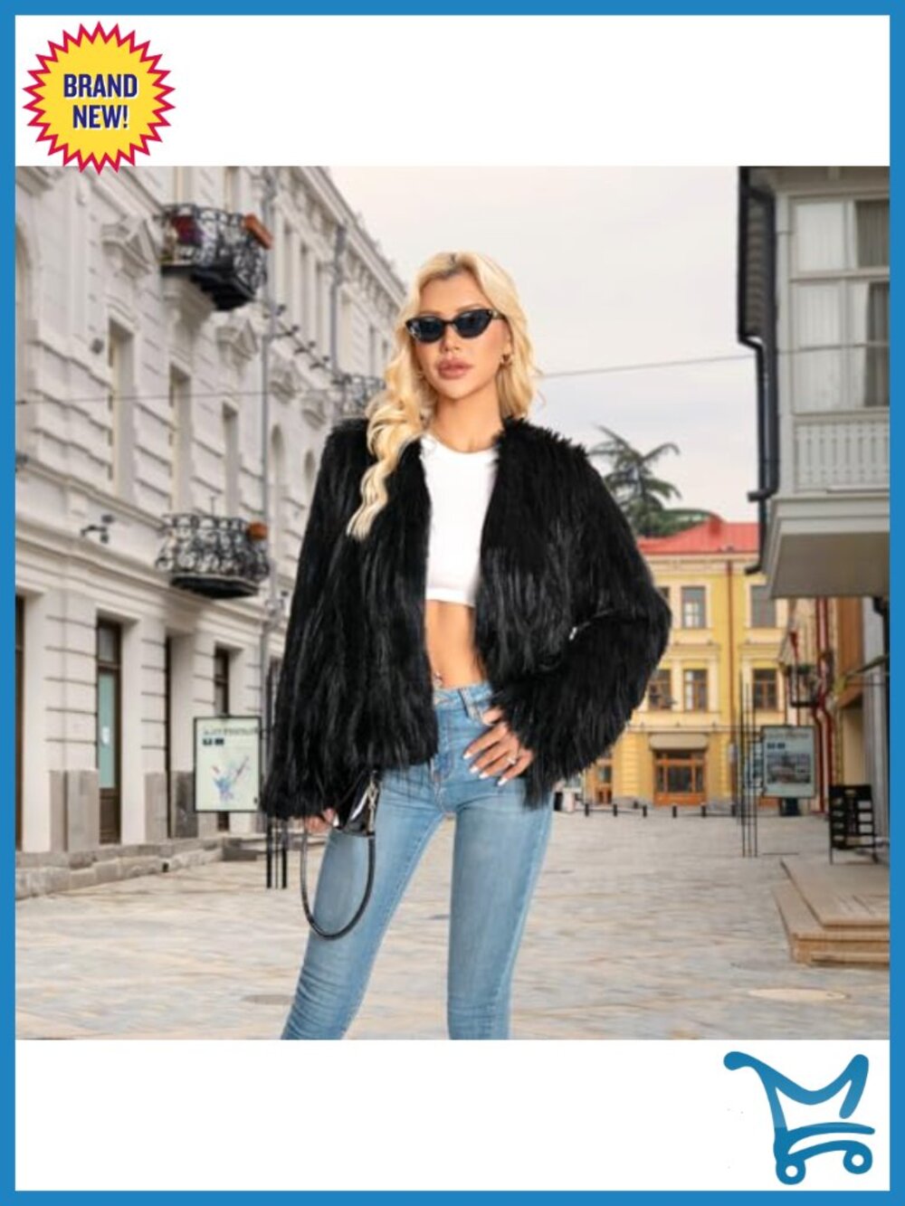 Faux Fur Coat for Women Plus Size Fluffy Jacket Long Sleeve Winter Outerwear - Picture 2 of 5